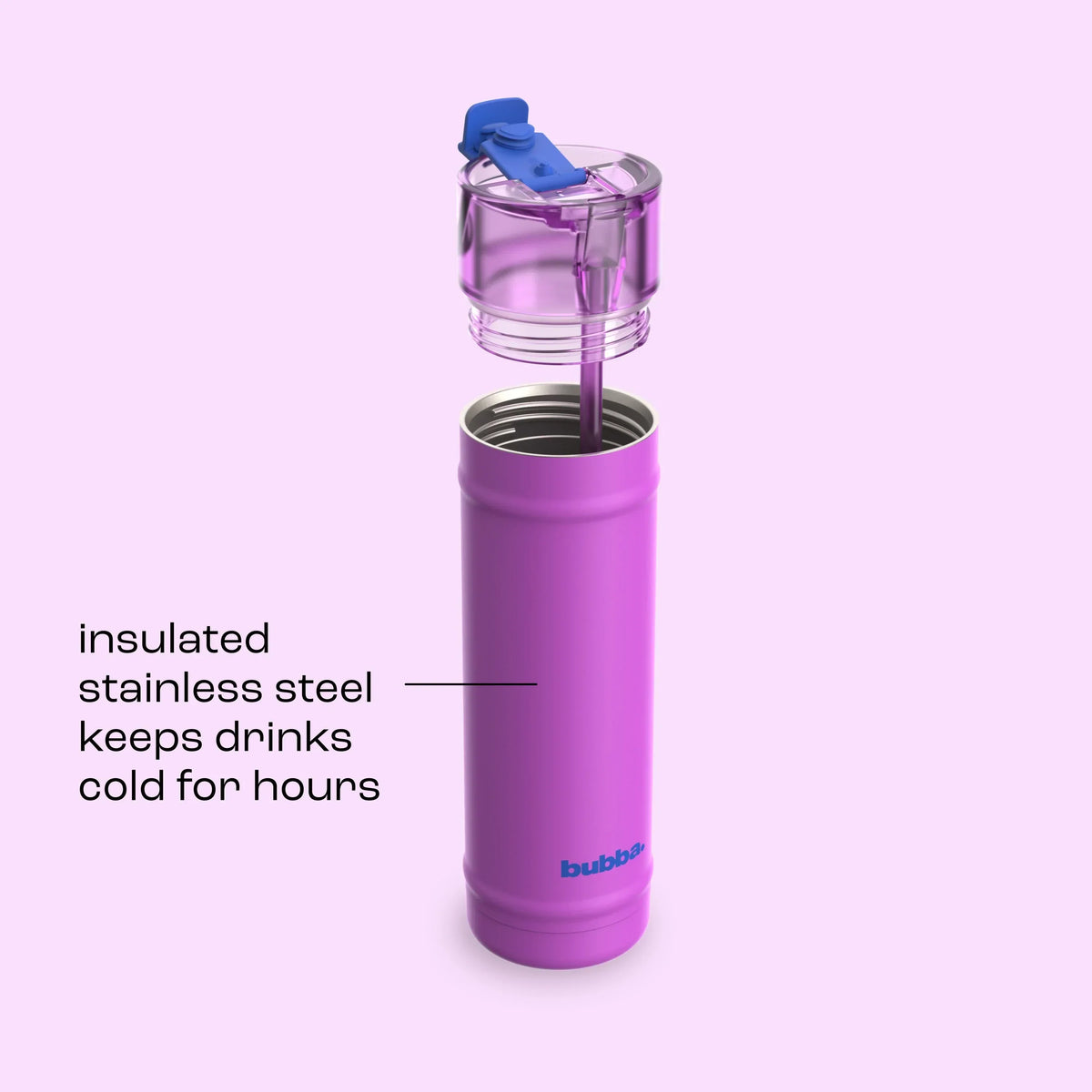 bubba 24 oz DualSip Insulated Stainless Steel Water Bottle - Mood Booster - US 2366