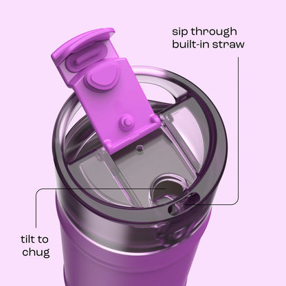 bubba 18 oz DualSip Insulated Stainless Steel Water Bottle - Mood Booster - US 3986